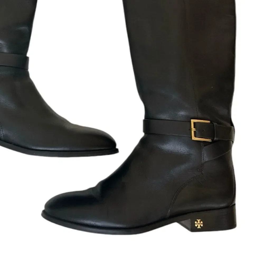 TORY BURCH Thora Black Patent Leather Boots